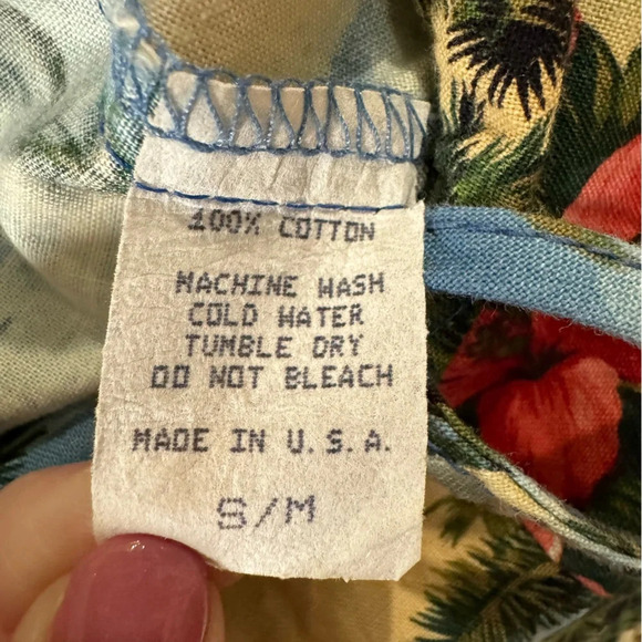 Vintage 100% Cotton Made in USA Hawaiian Tropical Drawstring Pants small/medium - Picture 5 of 6